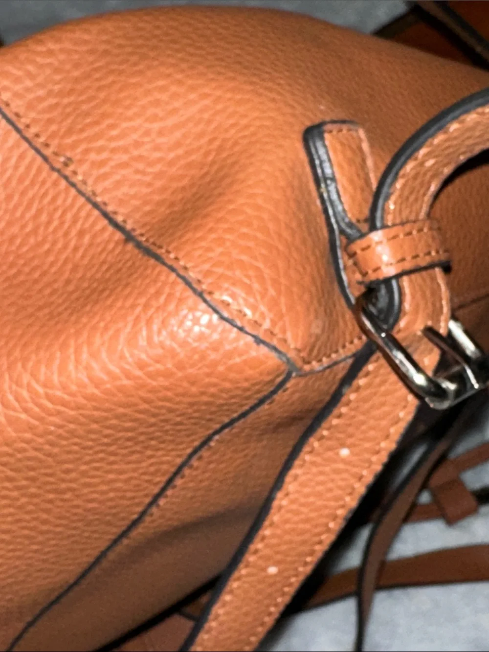 Steve Madden Tan Pebbled Leather Backpack with Front Pocket